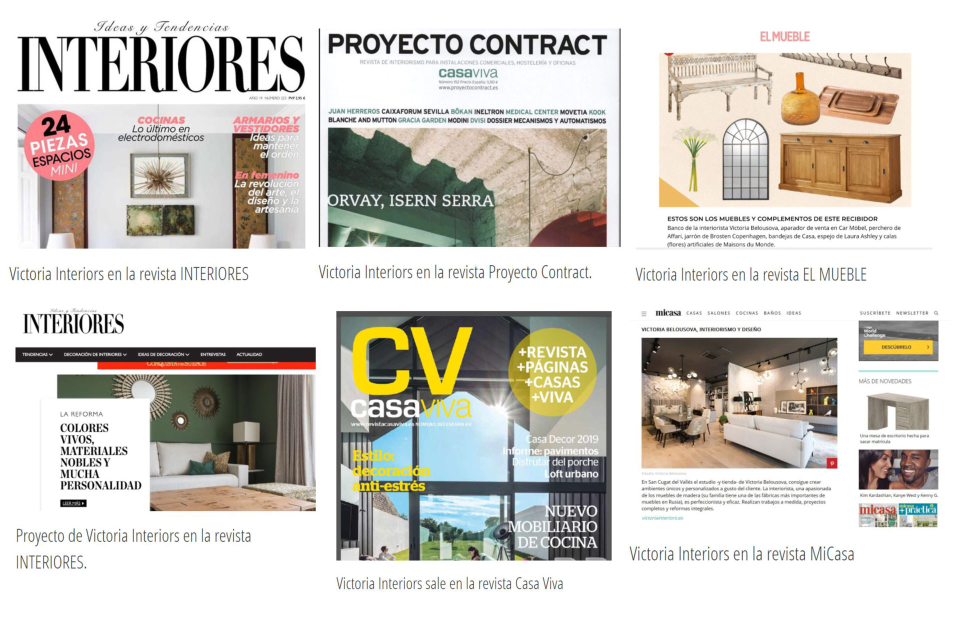 Victoria Interiors en las revistas de interiorismo.